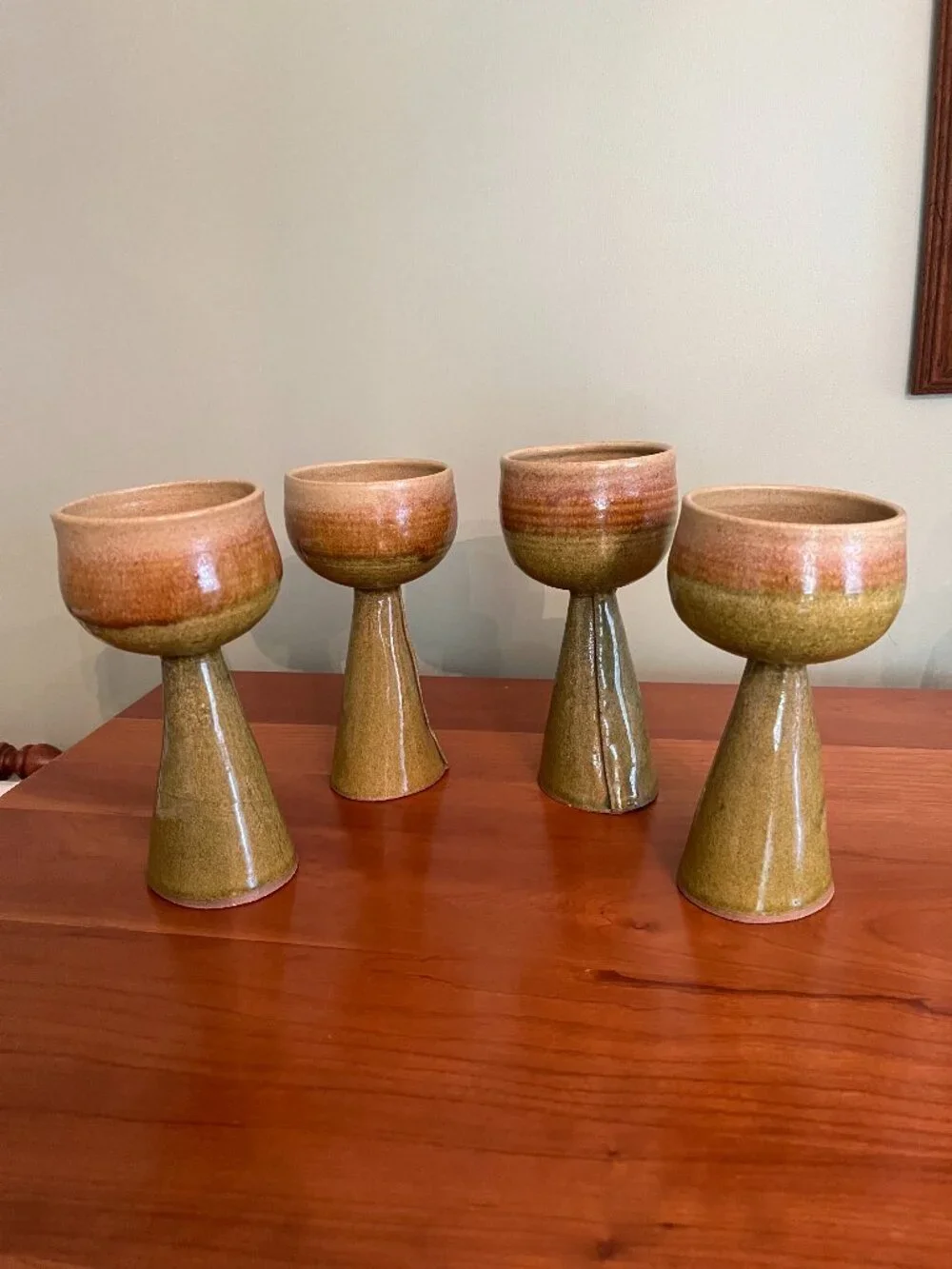 Vintage Studio Art Pottery Goblets